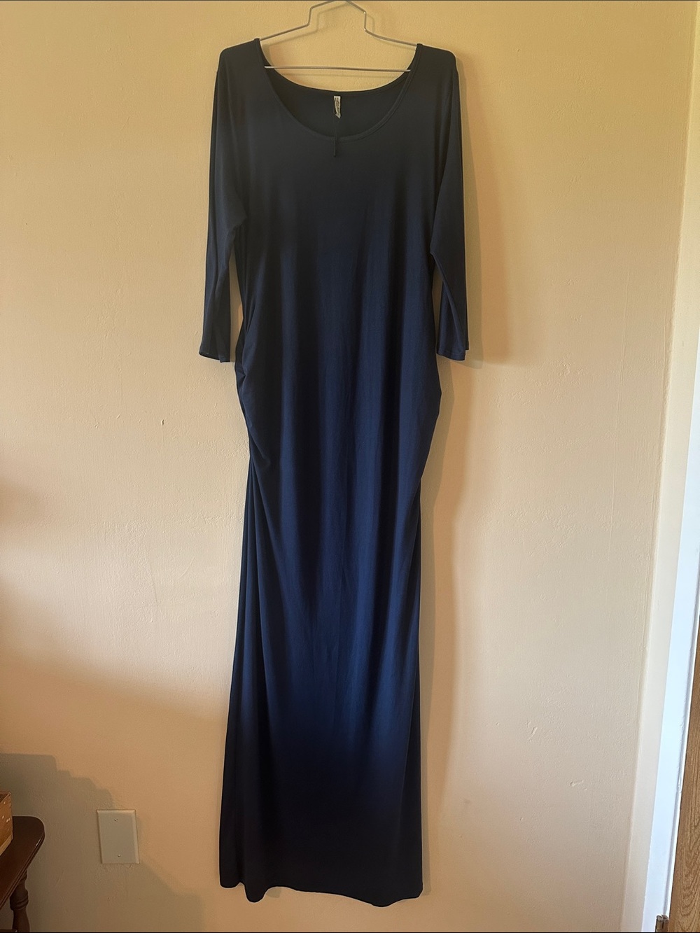 Mother Bee maternity Women’s Navy Blue Long Sleeve Maxi Dress XL NWOT